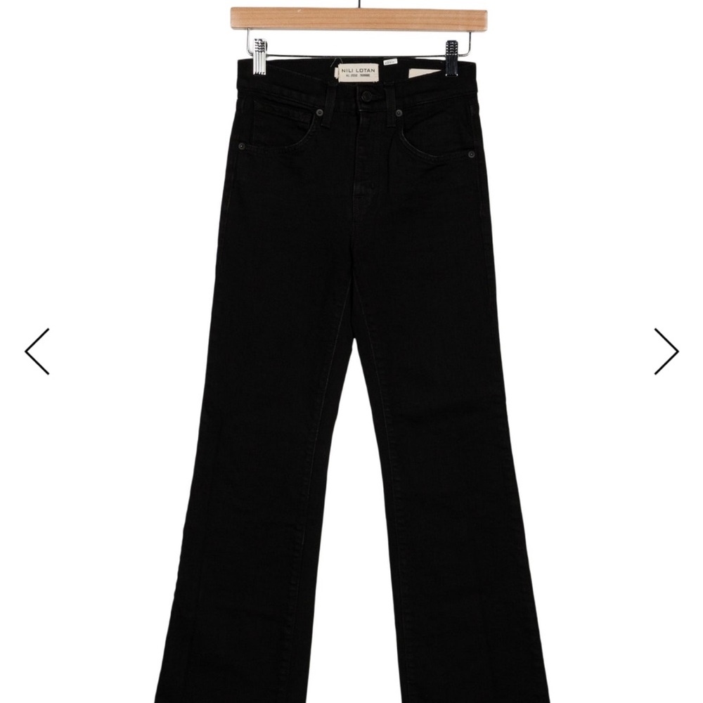 Nili Lotan Black Straight High-Rise Jeans